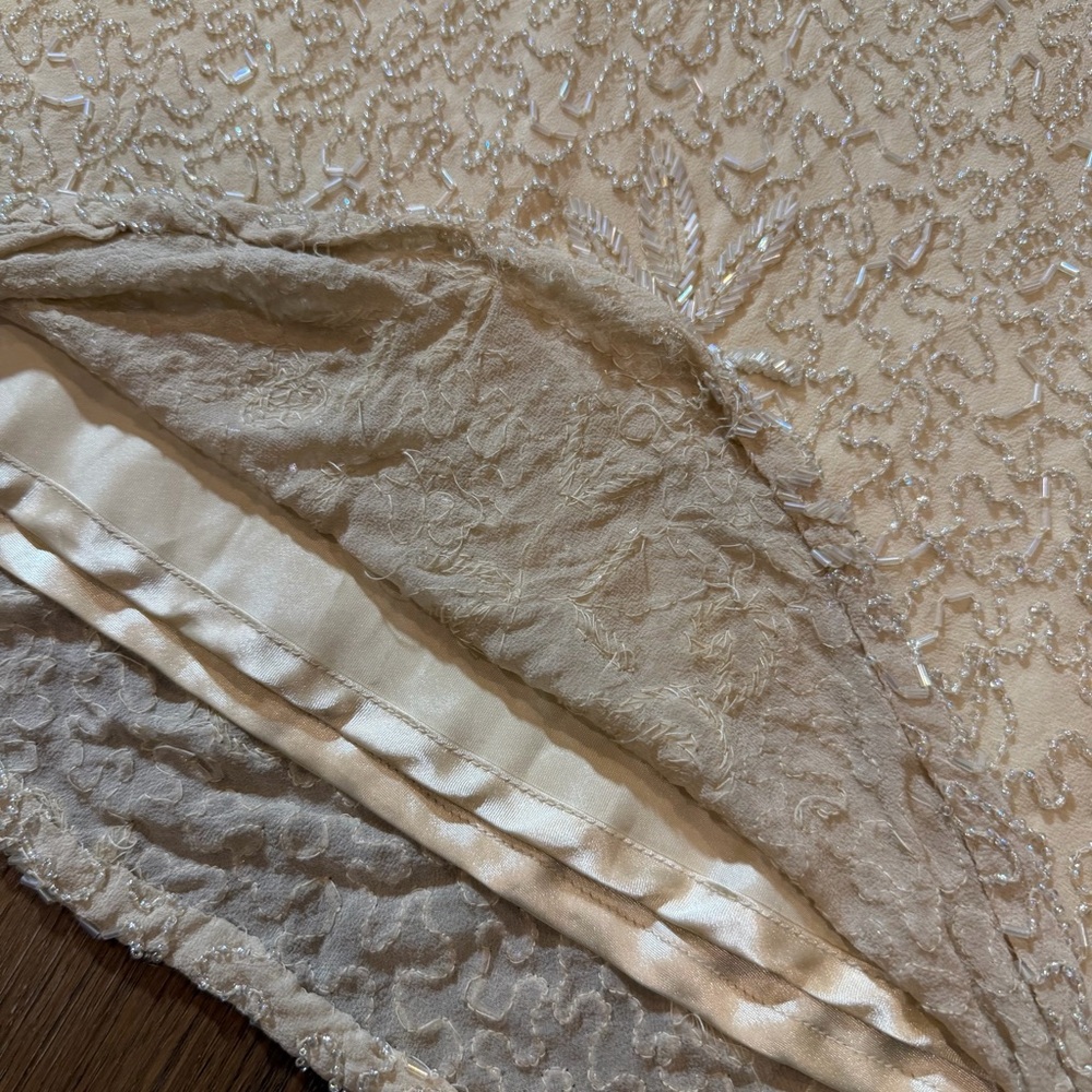 Vintage 100% Silk Beaded Dress Vintage Beaded Dress Vintage Wedding Dress Prom - Picture 12 of 17